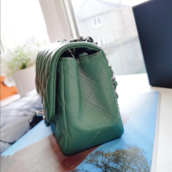 Chanel Classic Flap Mini Square Green New - Picture 5 of 7